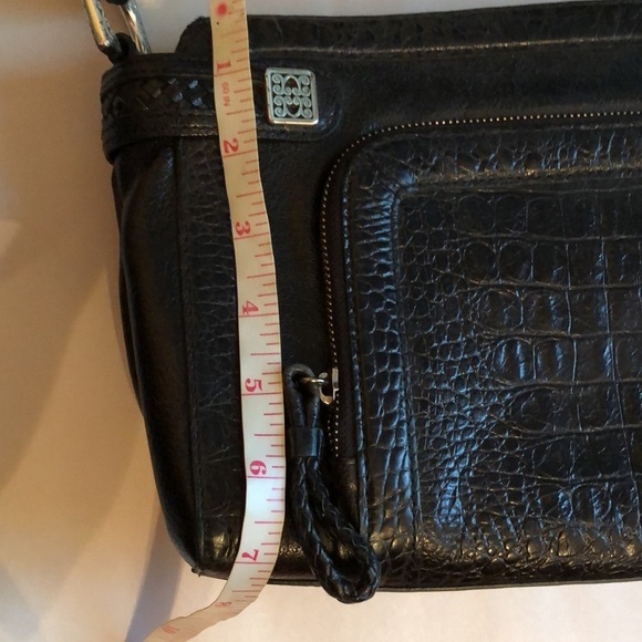 𝅺Brighton black leather square classic shoulder bag. - Picture 11 of 12